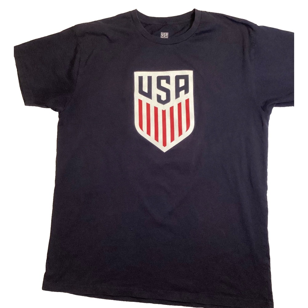 USA World Cup Soccer Pulisic 10 T-Shirt Navy Blue Large